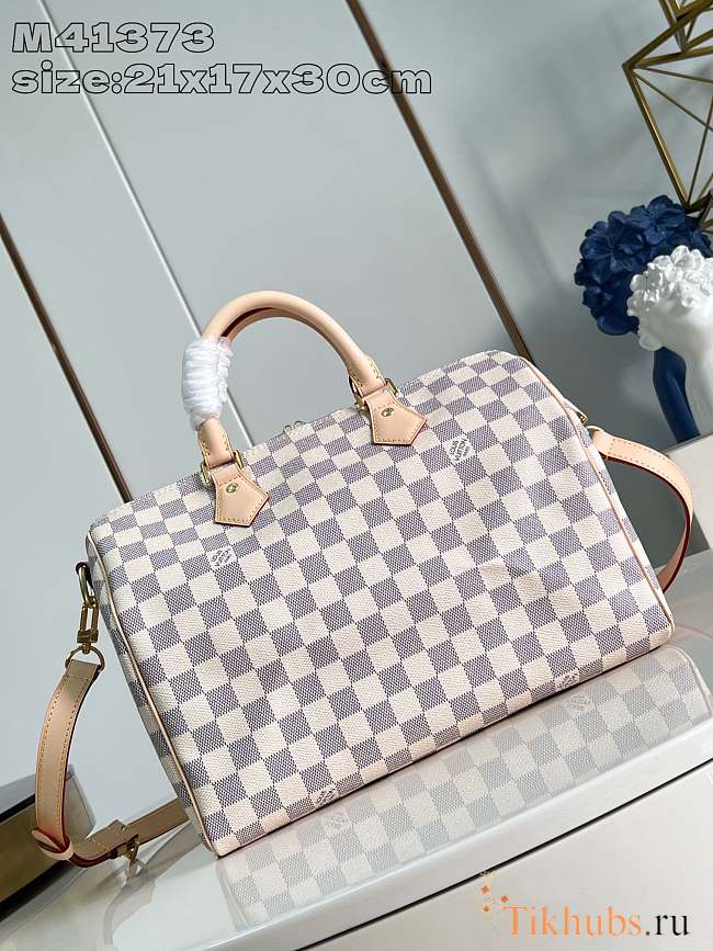 Louis Vuitton Damier Azur Speedy 30cm With Shoulder Strap Bag N41001 - 1