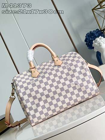 Louis Vuitton Damier Azur Speedy 30cm With Shoulder Strap Bag N41001