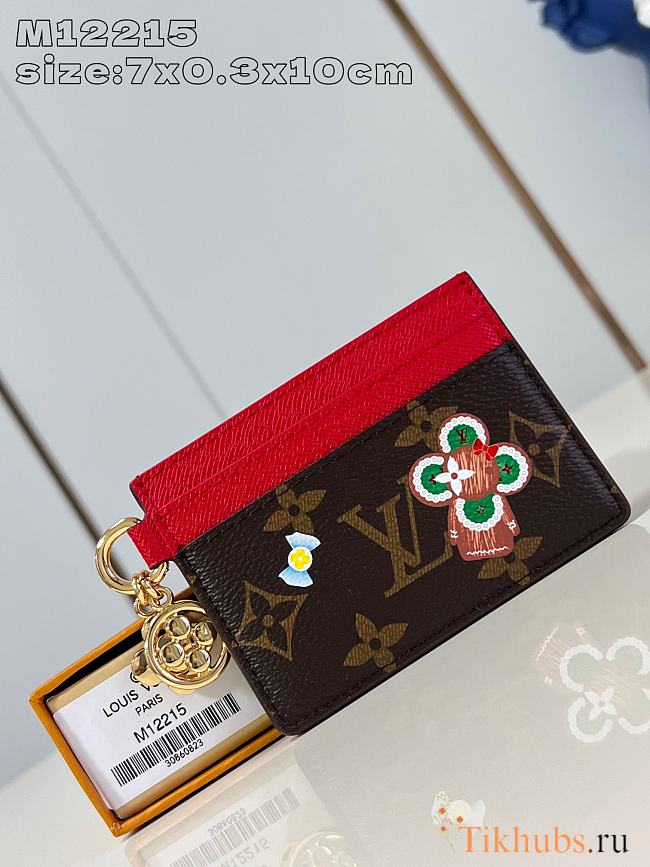 Louis Vuitton LV Charms Card Holder Red 10.2x7.3x0.3cm - 1