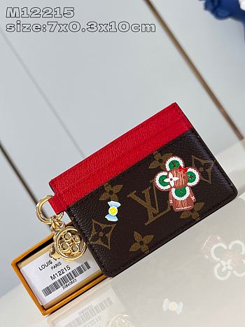 Louis Vuitton LV Charms Card Holder Red 10.2x7.3x0.3cm