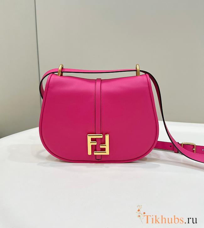 Fendi C'mon Medium Leather Bag Pink 25x7x20cm - 1