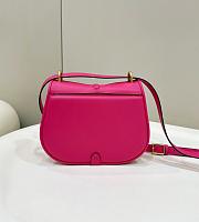 Fendi C'mon Medium Leather Bag Pink 25x7x20cm - 5