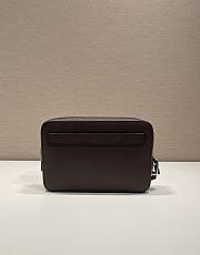 Prada Saffiano Leather Clutch Coffee 23.5x15.5x4cm - 2