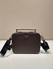 Prada Medium Brique Saffiano Coffee Leather Bag 22x16x6cm - 1