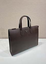 Prada Saffiano Leather Tote Coffee 40x30x9cm - 5