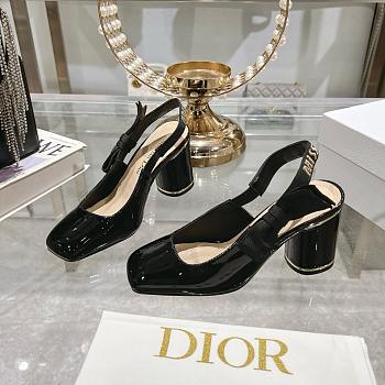 Dior Miss Paris Slingback Pump Black Patent Calfskin 7.5cm