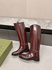 Gucci Women's Slim Horsebit Boot Red Wine - 4