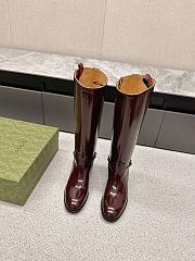 Gucci Women's Slim Horsebit Boot Red Wine - 2