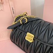 Miu Miu Matelassé Nappa Black Leather Shoulder Bag 24x13.5x9cm - 4