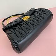 Miu Miu Matelassé Nappa Black Leather Shoulder Bag 24x13.5x9cm - 2