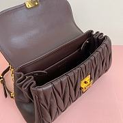 Miu Miu Matelassé Nappa Brown Leather Shoulder Bag 24x13.5x9cm - 4