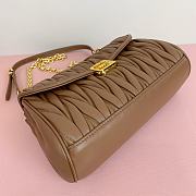 Miu Miu Matelassé Nappa Cognac Leather Shoulder Bag 24x13.5x9cm - 3