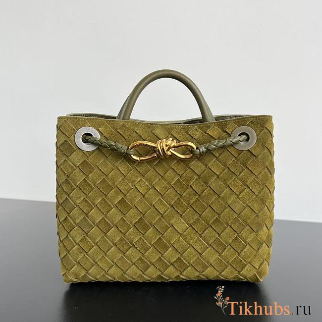 Bottega Veneta Small Andiamo Green Suede 25x22x10.5cm - 1