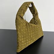 Bottega Veneta Hop Bag Green Suede 41x20.5x7.5cm - 6