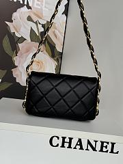 Chanel Small Flap Bag Lambskin Gold Black 21x14x7cm - 4