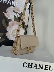 Chanel Small Flap Bag Lambskin Gold Beige 21x14x7cm - 5