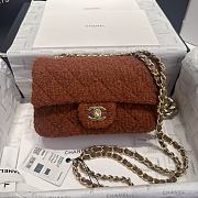 Chanel Mini Flap Bag Tweed Brown 20cm - 1