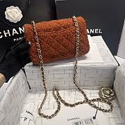 Chanel Mini Flap Bag Tweed Brown 20cm - 6