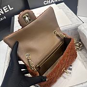 Chanel Mini Flap Bag Tweed Brown 20cm - 5