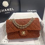 Chanel Medium Flap Bag Brown Tweed 25cm - 1