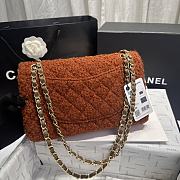 Chanel Medium Flap Bag Brown Tweed 25cm - 3