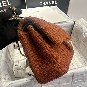 Chanel Medium Flap Bag Brown Tweed 25cm - 2