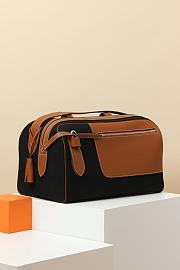 Hermes Long Courrier Bag Black Brown 40x24x25cm - 6