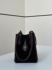 Fendi Origami Mini Dark Purple Suede Bag 18.5x15x15cm - 4