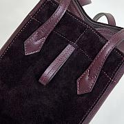Fendi Origami Mini Dark Purple Suede Bag 18.5x15x15cm - 3