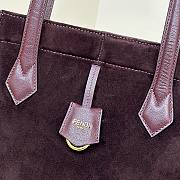 Fendi Origami Medium Dark Purple Suede Bag 27x27x16.5cm - 6