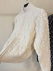 Dior Macrocannage Zipped Cardigan White - 3