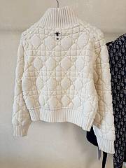 Dior Macrocannage Zipped Cardigan White - 2