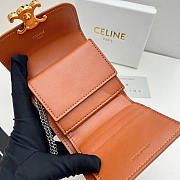 Celine Flap Wallet Triomphe Smooth Lambskin Tan 11x10x5cm - 6