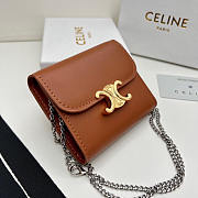 Celine Flap Wallet Triomphe Smooth Lambskin Tan 11x10x5cm - 5