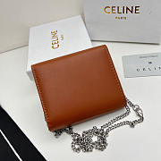 Celine Flap Wallet Triomphe Smooth Lambskin Tan 11x10x5cm - 4