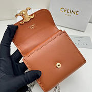 Celine Flap Wallet Triomphe Smooth Lambskin Tan 11x10x5cm - 3