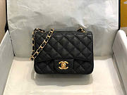 Chanel Caviar Leather Flap Bag black gold 17cm - 1