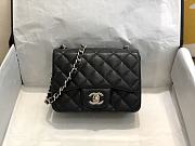 Chanel Caviar Flap Bag Black with Silver 17cm - 1