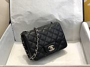 Chanel Caviar Flap Bag Black with Silver 17cm - 5