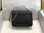 Chanel Caviar Flap Bag Black with Silver 17cm - 4