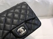 Chanel Caviar Flap Bag Black with Silver 17cm - 3