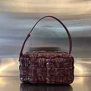 Bottega Veneta Brick Cassette Shoulder Bag Red Wine 28x14x10cm - 1