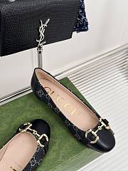 Gucci Ballerina Black Denim Flat - 3