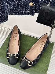 Gucci Ballerina Black Denim Flat - 2