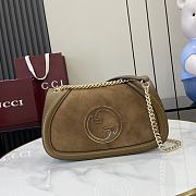 Gucci Blondie Small Shoulder Bag Light Brown Suede 26x16x8cm - 1