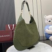 Gucci B Medium Shoulder Bag Dark Green Suede 49x46x4cm - 5