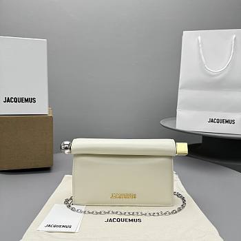 Jacquemus La Petite Pochette Leather Clutch White 19.5x14.5x6.5cm