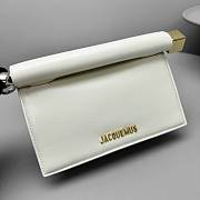 Jacquemus La Petite Pochette Leather Clutch White 19.5x14.5x6.5cm - 4