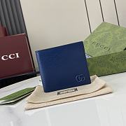 Gucci GG Marmont Bi-fold Card Case Blue Wallet 11x9cm - 1