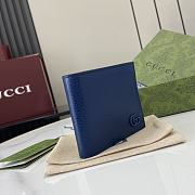 Gucci GG Marmont Bi-fold Card Case Blue Wallet 11x9cm - 4